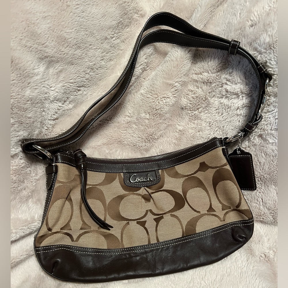 Coach Park Signature Khaki Brown Duffle Purse